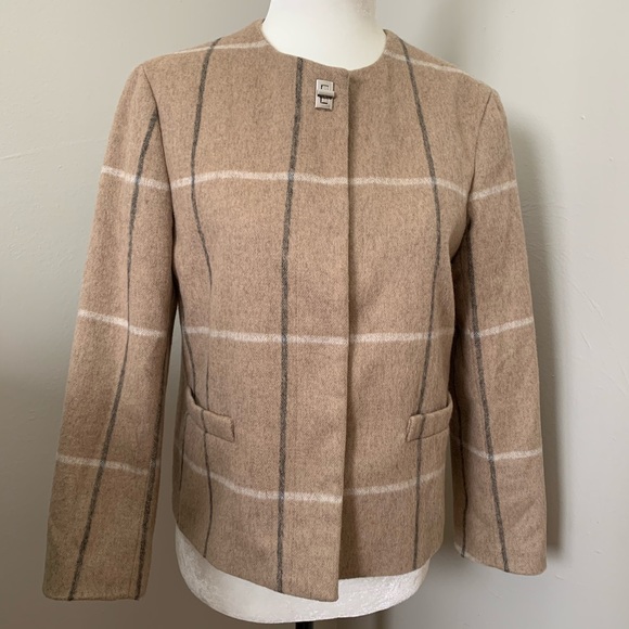 ZARA BASIC |  Beautiful Beige Plaid Blazer Coat - Picture 2 of 8